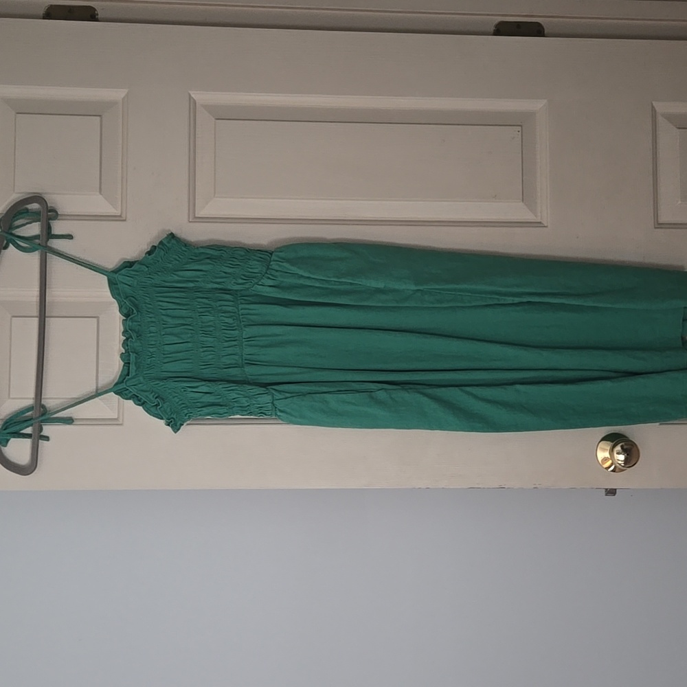 Universal Thread Green Sleeveless Midi Button-Down Dress Linen Blend - Picture 6 of 8